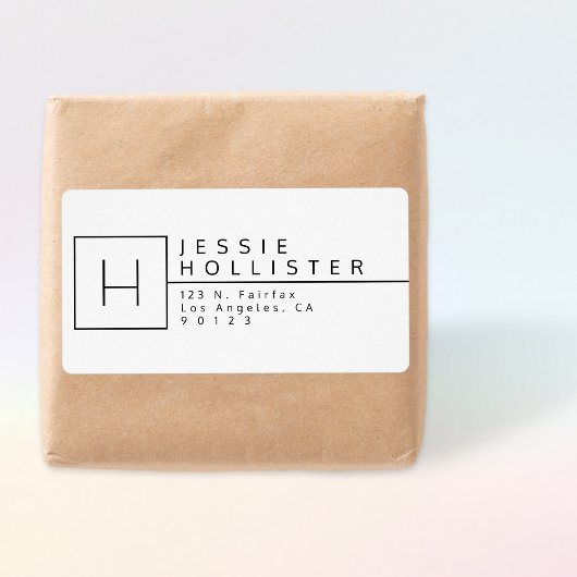 Mit Monogramm Rücksendeadresse Weiß und Schwarz