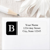 Mit Monogramm Rücksendeadressen-Aufkleber in Schwa (Insitu)