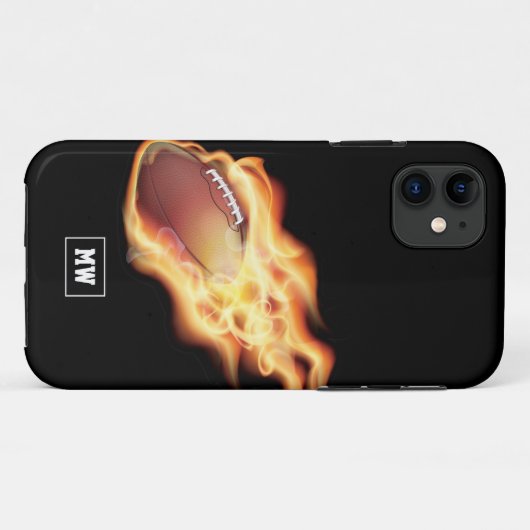 Mit Monogramm Rugby Case-Mate iPhone Case (Rückseite (Horizontal))