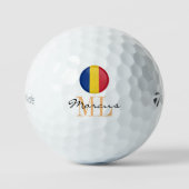 Mit Monogramm rumänische Flagge, Emblem und Rumäni Golfball (Vorderseite)