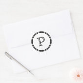 Mit Monogramm Runder Aufkleber (Umschlag)