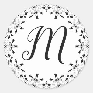 Mit Monogramm Runder Aufkleber