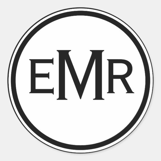 Mit Monogramm Runder Aufkleber (Vorderseite)