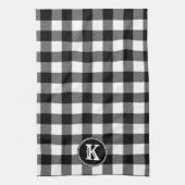 Mit Monogramm rustikal Schwarz-weiß Buffalo Karier Geschirrtuch (Vertikal)