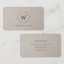 Mit Monogramm Rustikale Beige Linen Elegantes Skri