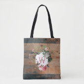 Mit Monogramm rustikale Blume Tasche (Vorderseite)