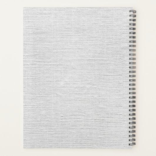 Mit Monogramm Rustikale Gray Linen Elegantes Skrip Planer (Rückseite)