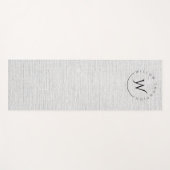 Mit Monogramm Rustikale Gray Linen Elegantes Skrip Yogamatte (Vorderseite (Horizontal))