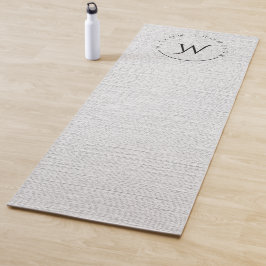 Mit Monogramm Rustikale Gray Linen Elegantes Skrip Yogamatte