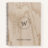 Mit Monogramm rustikale Holztextur Eleganjournal Notizblock (Vorderseite)