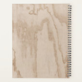 Mit Monogramm Rustikale Holztextur Elegante Zeitsc Planer (Rückseite)