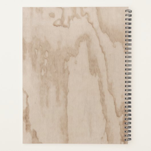 Mit Monogramm Rustikale Holztextur Elegante Zeitsc Planer (Rückseite)