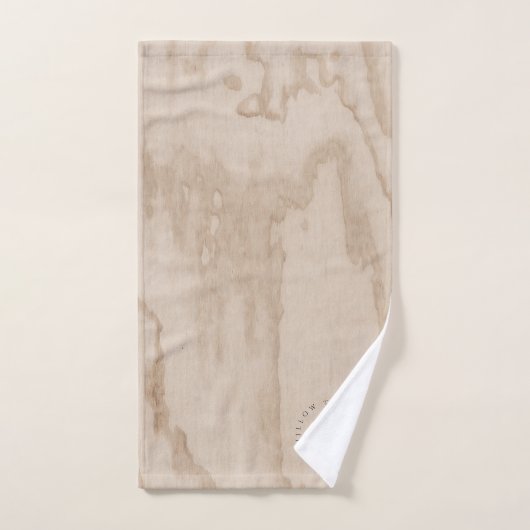 Mit Monogramm rustikale Holztextur Elegantes Skrip Badhandtuch Set (Handtuch)