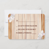 Mit Monogramm Rustikale Mason Jar und rosa Peonys RSVP Karte (Rückseite)