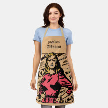 Mit Monogramm rustikale Retro-Küche Koch Frau