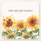 Mit Monogramm rustikaler Gelbblütengarten Rechteckiger Pappuntersetzer (Vorderseite)