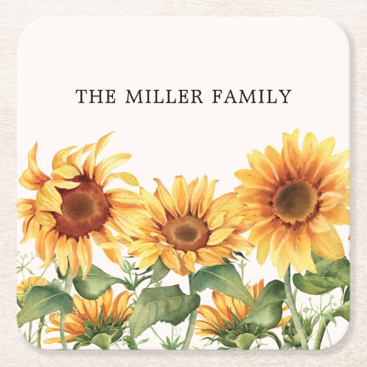 Mit Monogramm rustikaler Gelbblütengarten Rechteckiger Pappuntersetzer (Vorderseite)