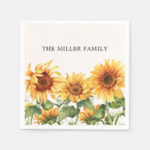 Mit Monogramm rustikaler Gelbblütengarten Serviette (Vorderseite)