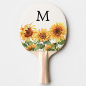 Mit Monogramm rustikaler Gelbblütengarten Tischtennis Schläger (Vorderseite)