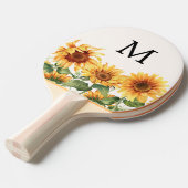 Mit Monogramm rustikaler Gelbblütengarten Tischtennis Schläger (Vorderseite)