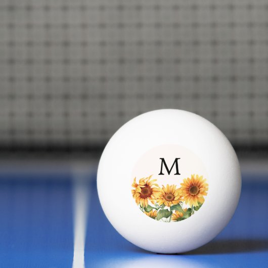 Mit Monogramm rustikaler Gelbblütengarten Tischtennisball (Netto)
