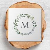 Mit Monogramm Rustikaler Green-Sage-Leaf Fliese