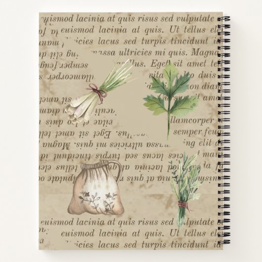 Mit Monogramm rustikaler Landkräutergarten Notizblock (Rückseite)