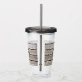 Mit Monogramm rustikales Holz Acryltrinkbecher (Rechts)