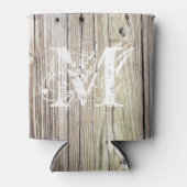Mit Monogramm rustikales Holz Dosenkühler (Vorderseite)