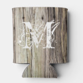 Mit Monogramm rustikales Holz Dosenkühler (Rückseite)