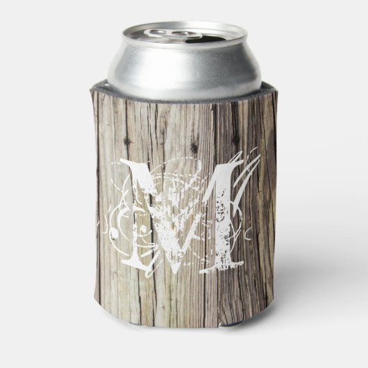 Mit Monogramm rustikales Holz Dosenkühler (Kanne Rückseite)