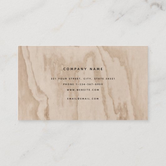 Mit Monogramm rustikales Holz Elegantes Skript Visitenkarte (Rückseite)