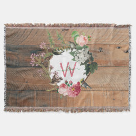 Mit Monogramm Rustikales Holz Vintage Blume Decke