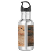 Mit Monogramm Rustikales Holz Vintage Blume Edelstahlflasche (Rückseite)