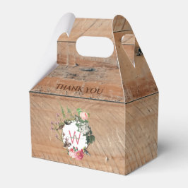 Mit Monogramm Rustikales Holz Vintage Blume Geschenkschachtel
