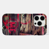 Mit Monogramm rustikales Holzmuster Case-Mate iPhone Hülle (Rückseite (Horizontal))