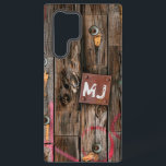 Mit Monogramm rustikales Holzmuster Samsung Galaxy Hülle<br><div class="desc">2023</div>