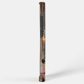 Mit Monogramm rustikales Holzmuster Samsung Galaxy Hülle (Rechte Seite)