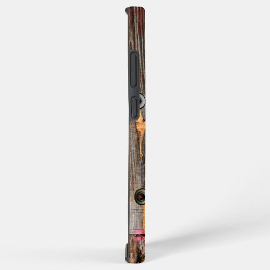 Mit Monogramm rustikales Holzmuster Samsung Galaxy Hülle (Rechte Seite)