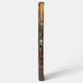 Mit Monogramm rustikales Holzmuster Samsung Galaxy Hülle (Linke Seite)