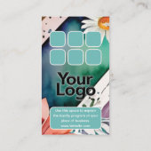 Mit Monogramm S Daisy-Floral-Wasserfarben-Logo Visitenkarte (Rückseite)