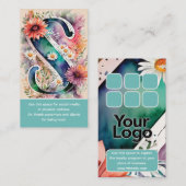 Mit Monogramm S Daisy-Floral-Wasserfarben-Logo Visitenkarte (Vorne/Hinten)