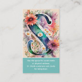 Mit Monogramm S Daisy-Floral-Wasserfarben-Logo Visitenkarte (Vorderseite)