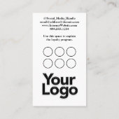 Mit Monogramm S Floral Black and White Company Log Visitenkarte (Rückseite)