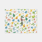 Mit Monogramm Safari-Muster für Kleinkinder Fleecedecke (Vorderseite (Horizontal))