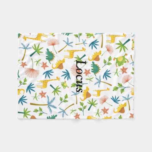 Mit Monogramm Safari-Muster für Kleinkinder Fleecedecke (Vorderseite (Horizontal))