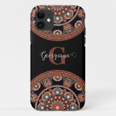 Mit Monogramm Safari Sunset Bohemisch Dot Mandala Case-Mate iPhone Hülle (Rückseite)