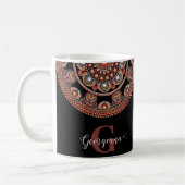 Mit Monogramm Safari Sunset Bohemisch Dot Mandala Kaffeetasse (Links)