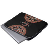 Mit Monogramm Safari Sunset Bohemisch Dot Mandala Laptopschutzhülle (Vorne Knopf)