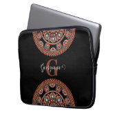 Mit Monogramm Safari Sunset Bohemisch Dot Mandala Laptopschutzhülle (Vorderseite Links)
